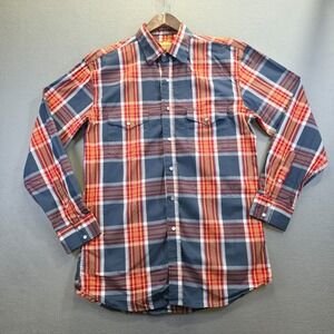 Cowboy Legend Men's Multicolored Plaid Pearl Snap Western Shirt Size Large